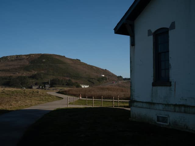 Keeper's quarters path by the lighthouse