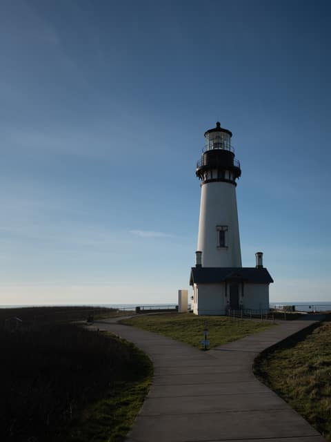 Yaquina Head lighthouse in full sun