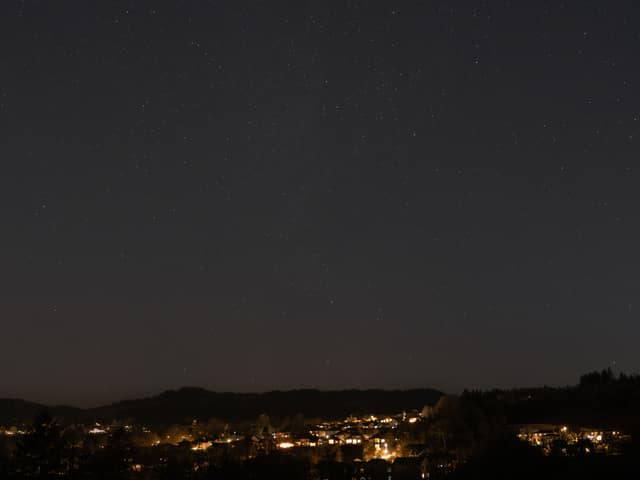 Night settling over distant streets
