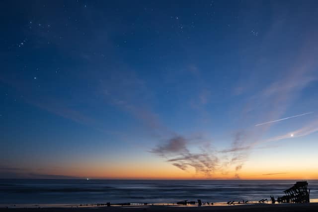 Dusk colors over a quiet beach