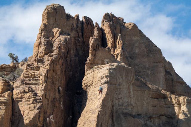 Eroded rock spires against the sky